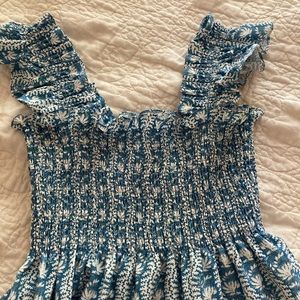 Hill House Ellie dress, blue vine crepe S